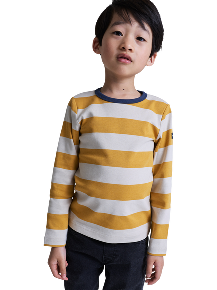 Polarn O. Pyret Kids' Long Sleeve Stripe Top, Narcissus