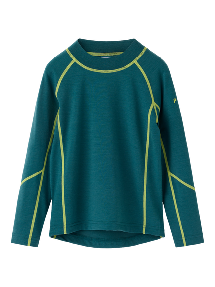 Polarn O. Pyret Kids' Wool Blend Long John Top, Mediterranean Green, Mediterranean Green