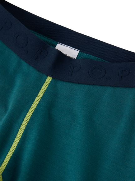 Polarn O. Pyret Kids' Wool Blend Long John Trousers, Mediterranean Green - view 2, Mediterranean Green