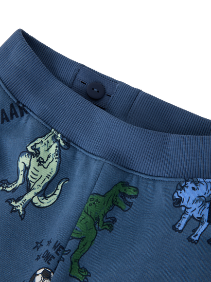 Polarn O. Pyret Kids' Soft Cotton Joggers, Blue - view 2, Blue