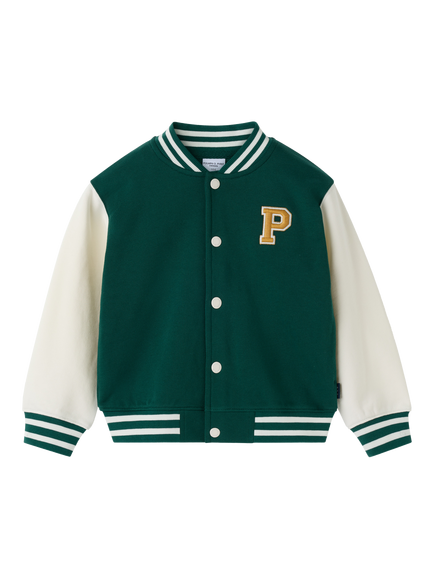 Polarn O. Pyret Kids' Cotton Sweatshirt Jacket, Green - view 2, Green
