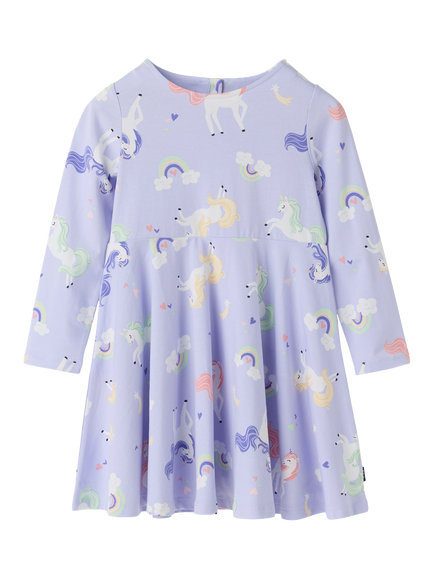 Polarn O. Pyret Kids' Twirl Unicorn Dress, Purple, Purple