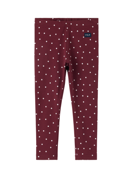 Polarn O. Pyret Kids' Stretch Cotton Polka Dot Leggings, Red, Red