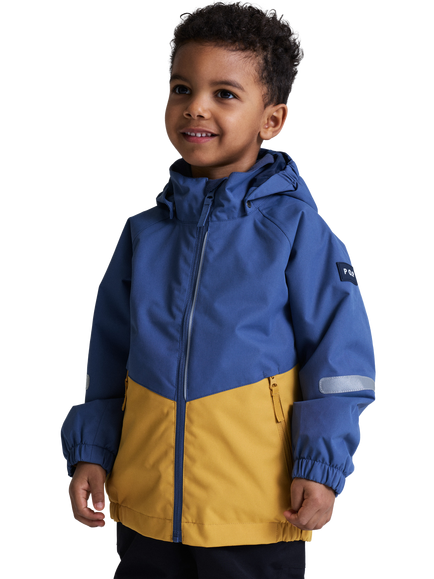 Polarn O. Pyret Kids' Waterproof Shell Jacket, Yellow, Yellow