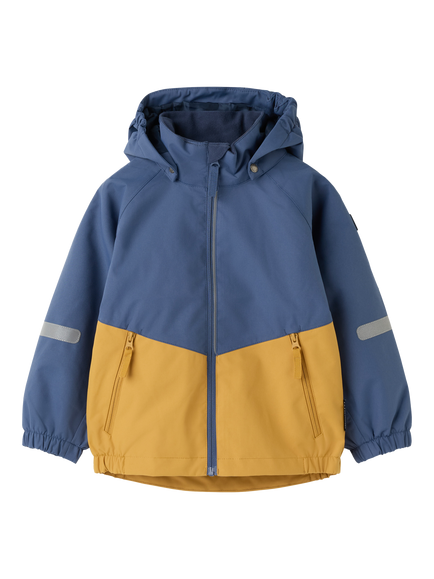 Polarn O. Pyret Kids' Waterproof Shell Jacket, Yellow - view 2, Yellow