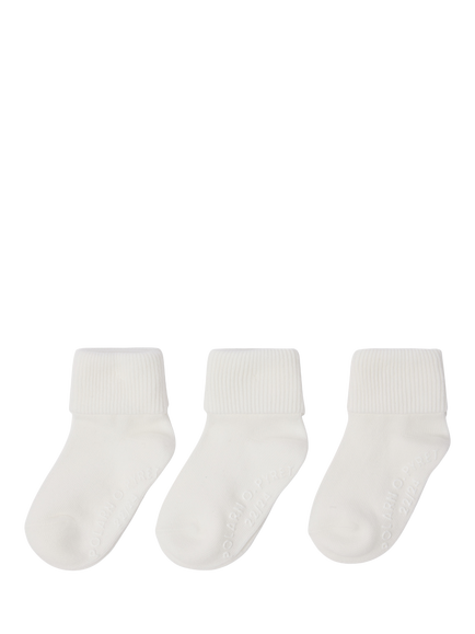 Polarn O. Pyret Baby Ankle Socks, Pack of 3, White, White