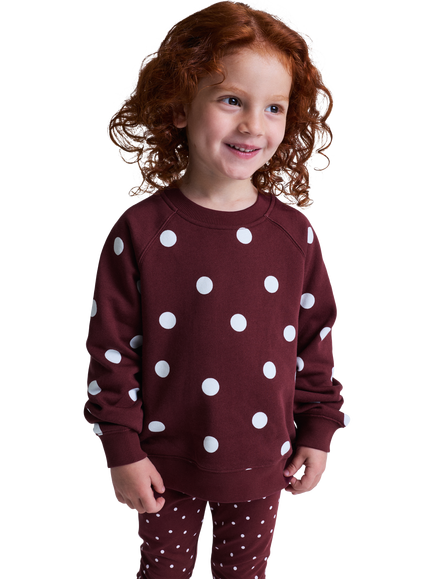 Polarn O. Pyret Kids' Cotton Spot Sweatshirt, Red, Red