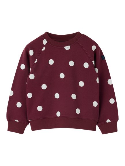 Polarn O. Pyret Kids' Cotton Spot Sweatshirt, Red - view 2, Red