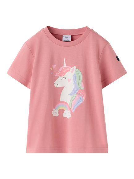 Polarn O. Pyret Kids' Printed T-Shirt, Pink, Pink