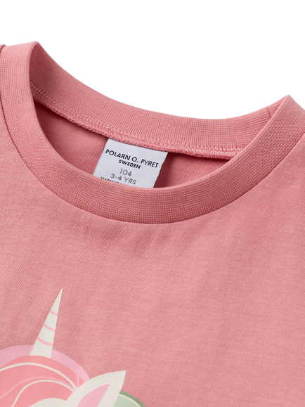 Polarn O. Pyret Kids' Printed T-Shirt, Pink - view 2, Pink
