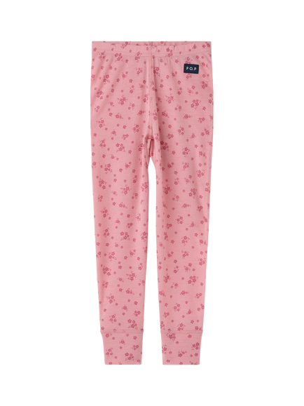 Polarn O. Pyret Kids' Pure Wool Floral Trousers, Rose Elegance Pink, Rose Elegance Pink