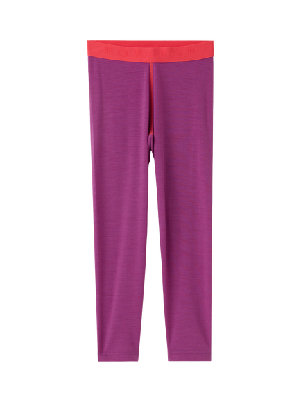 Polarn O. Pyret Kids' Wool Blend Long John Trousers, Purple, Purple
