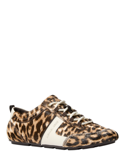 Michael Kors Keely Lace-Up Trainers, Leopard - view 2, Leopard