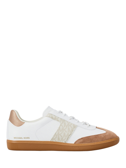 Michael Kors Jovie Leather Lace-Up Trainers, Optic White, Optic White