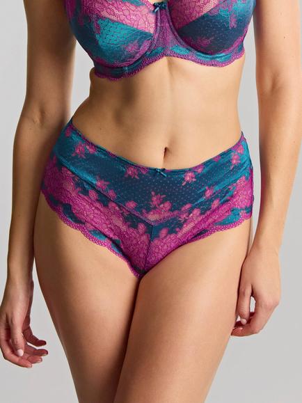 Panache Clara High Waist Knickers, Teal/Magenta, Teal/Magenta