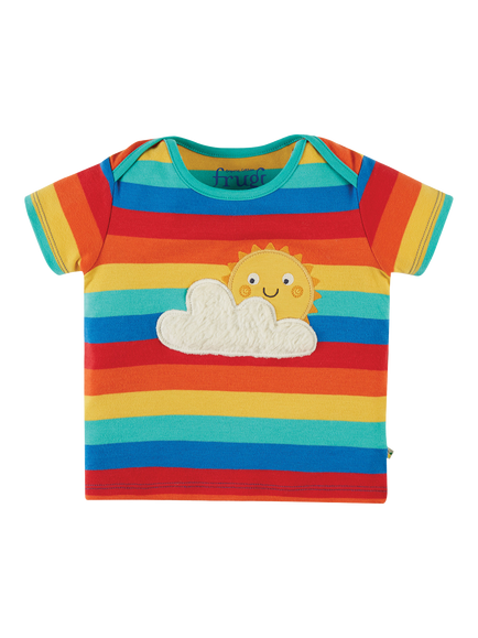 Frugi Baby Cotton Bobster Applique T-Shirt, Blue Multi, Blue Multi