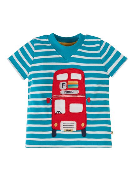 Frugi Baby Short Sleeve Easy On Applique T-Shirt, Multi, Multi