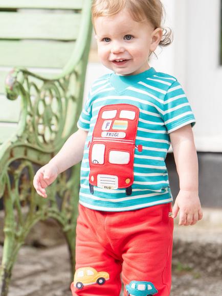 Frugi Baby Short Sleeve Easy On Applique T-Shirt, Multi - view 2, Multi