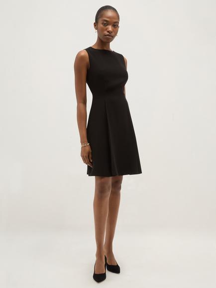 Hobbs Lorna Boat Neck Sleeveless Dress, Black, Black