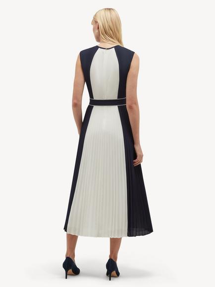 Hobbs Petite Hattie Pleated Midi Dress, Blue - view 2, Blue