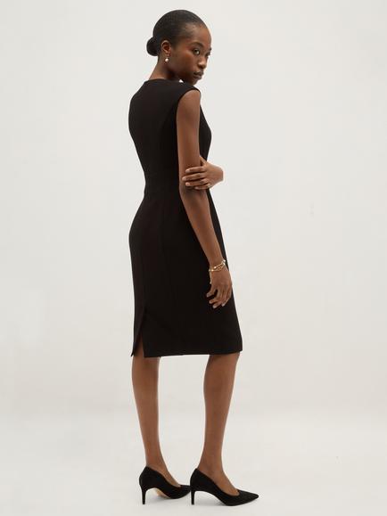 Hobbs Petite Lea Shift Dress, Black - view 2, Black