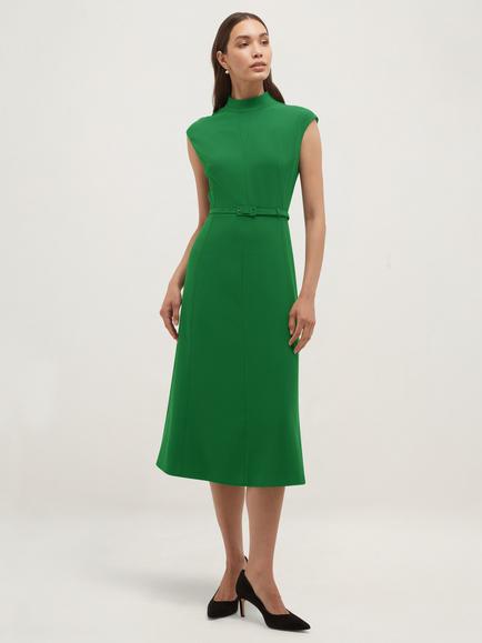 Hobbs Petite Mae Belted Dress, Green, Green