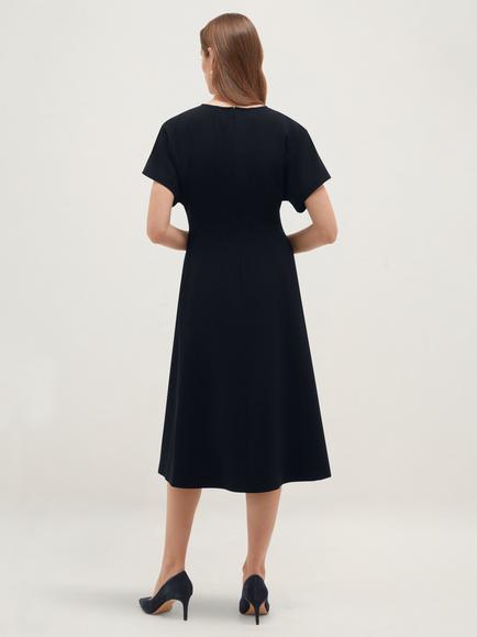 Hobbs Petite Melina Seam Detail Midi Dress, Blue - view 2, Blue