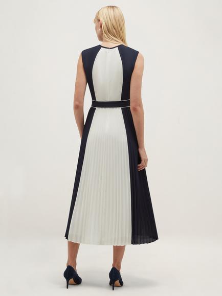 Hobbs Hattie Pleated Midi Dress, Blue - view 2, Blue