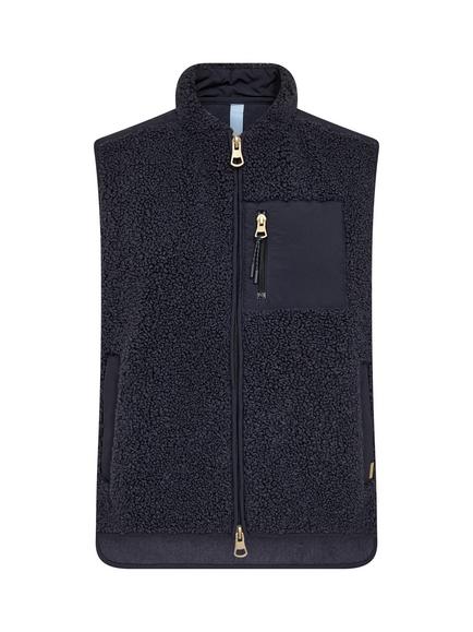 MOS MOSH Mmrowe Eli Teddy Zip Gilet, Salute Navy, Salute Navy