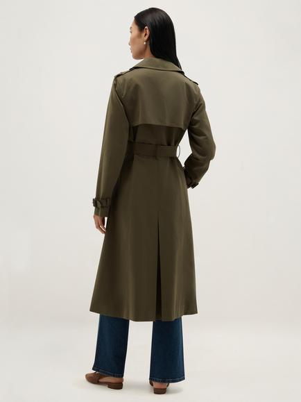 Hobbs Aria Trench Coat, Olive Green - view 2, Olive Green