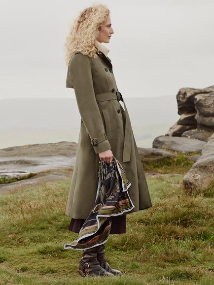 Hobbs Aria Trench Coat, Olive Green - view 2, Olive Green