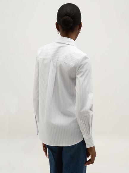 Hobbs Kora Striped Long Sleeve Shirt, Blue - view 2, Blue