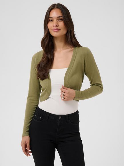 KAFFE KAastrid Long Sleeve Bolero, Aloe, Aloe