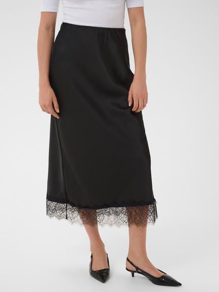 KAFFE KAhilll Lace Midi Skirt, Black Deep, Black Deep