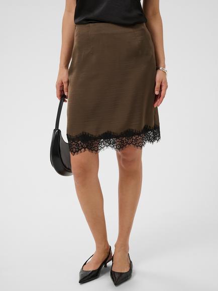 KAFFE Kajane Mid-Rise Pencil Skirt, Seal Brown