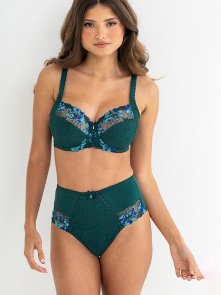 Pour Moi Sofia Lace Side Support Bra, Forest/Blue - view 2, Forest/Blue
