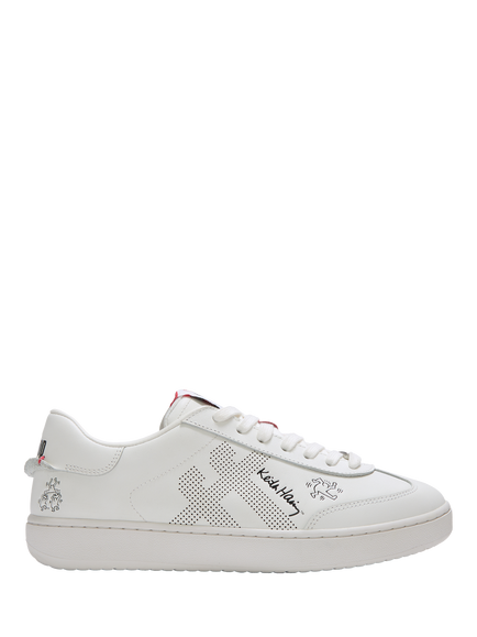 FitFlop x Keith Haring The Dash FF Leather Trainers, Urban White, Urban White