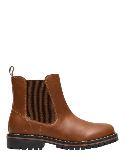 Clarks Kids' Cliff Chelsea K Ankle Boots, Tan, Tan
