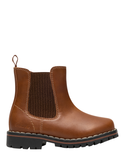 Clarks Kids' Cliff Chelsea T Ankle Boots, Tan, Tan