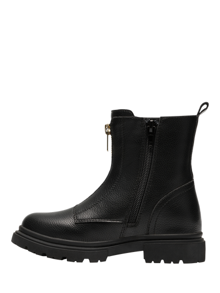 Clarks Kids' Zariah Front Zip K Chunky Boots, Black - view 2, Black