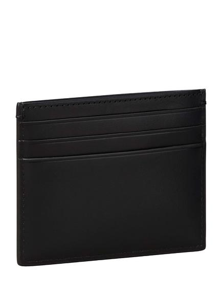 Calvin Klein Leather RFID Logo Cardholder, Black - view 2, Black