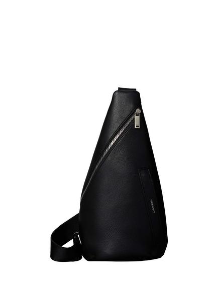 Calvin Klein Micro Pebble Faux Leather Sling Bag, Black, Black