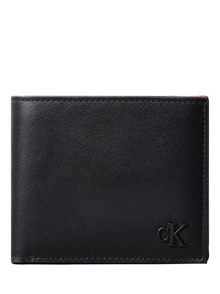 Calvin Klein Monogram Leather Bifold Wallet, Black, Black