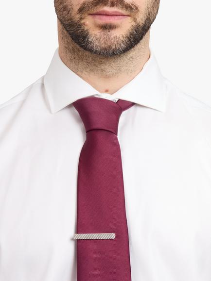 Simon Carter Hatch Tie Slide - view 2, Silver