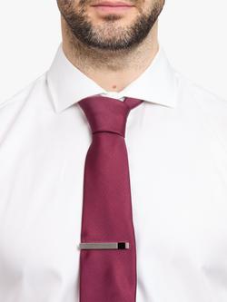 Simon Carter Onyx Brushed Tie Slide - view 2, Silver/Black