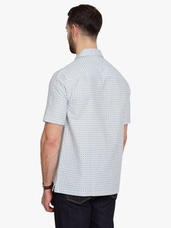 Simon Carter Woven Dobby Shirt, Cream/Blue - view 2, Cream/Blue