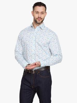 Simon Carter Sailing Watercolour Cotton Shirt, White/Multi, White Multi