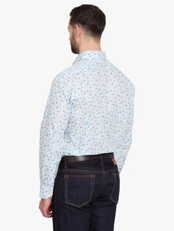 Simon Carter Sailing Watercolour Cotton Shirt, White/Multi - view 2, White Multi
