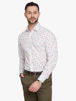 Simon Carter Squid Ice Cream Cotton Shirt, White/Multi, White Multi