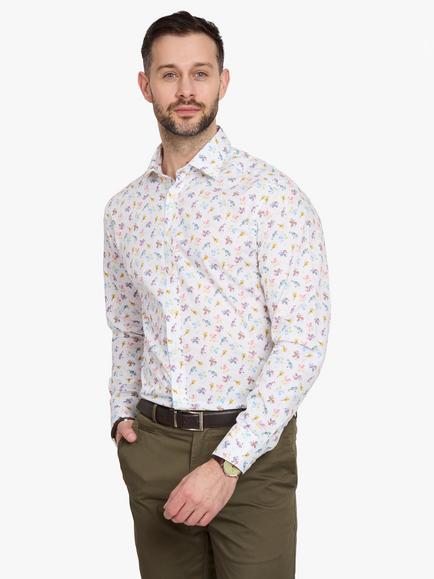 Simon Carter Squid Ice Cream Cotton Shirt, White/Multi, White Multi